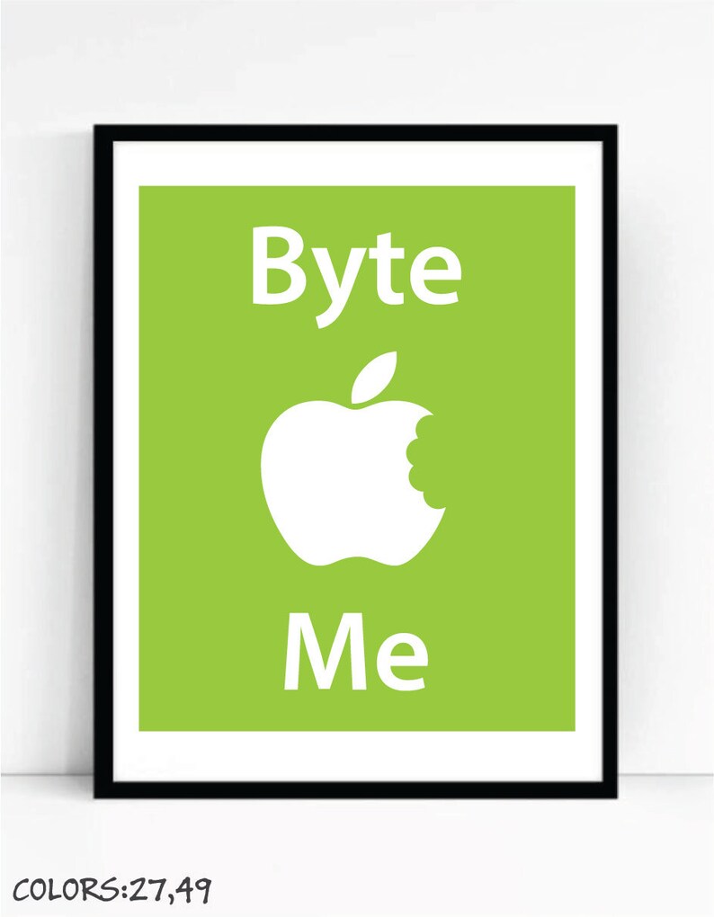 Byte Me Art Print For Geeks Wall Art DecorOffice Quote Etsy