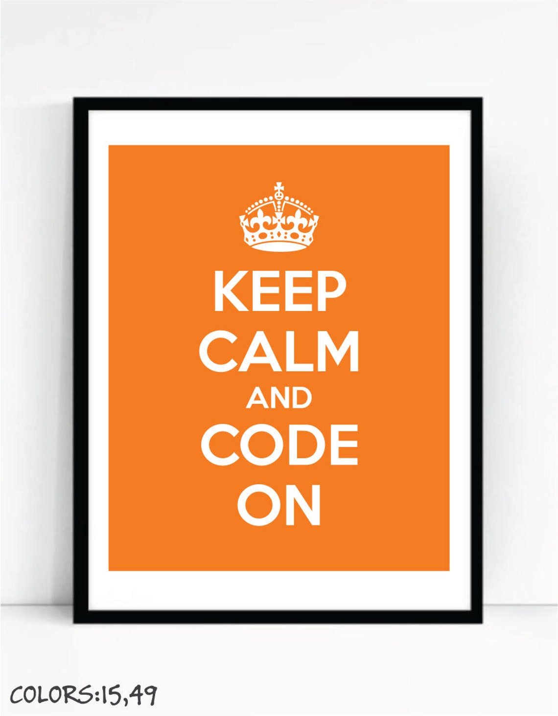 Keep Calm and Code on Art Print for Geeks, Office Gallery Wall, Quote ...
