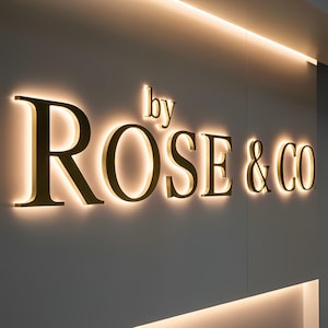 Letrero metálico personalizado, letrero con letras de canal de acero inoxidable Halolit 3D, letrero Halolit para escaparates de exteriores, logotipo iluminado en 3D, señalización comercial