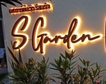 Insegna aziendale moderna retroilluminata / Segnaletica con logo 3D / Insegna luminosa a LED da parete per interni ed esterni