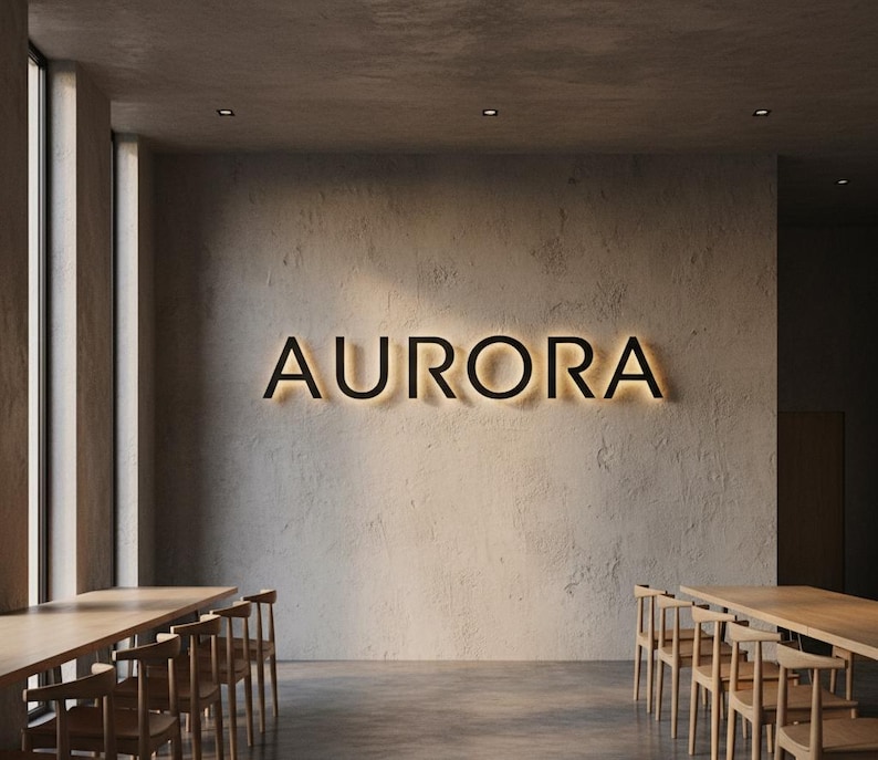 Custom Backlit Office Sign | LED 3D Business Logo | Luxury Metal ...