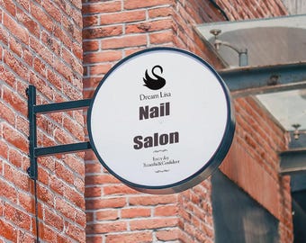 Double Sided LED Light Box, Round Storefront Sign