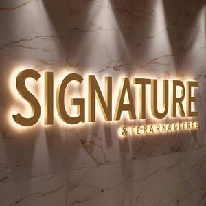 Letrero retroiluminado 3D personalizado para negocios / Letrero con letras LED / Letras 3D iluminadas / Letrero retroiluminado metálico / Letrero comercial LED
