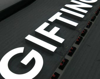 Insegna aziendale personalizzata 3D in acrilico retroilluminata, lettere a canale a LED