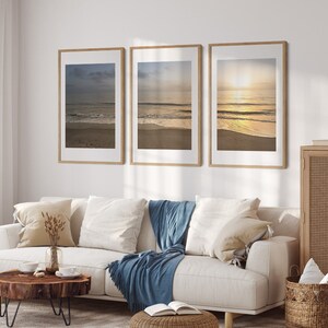 Beach Sunrise Wall Art Print Ocean Waves Printable Nature Art Ocean Decor Beach Photos for Ocean Lovers