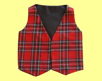 Tartán bebé chaleco boda escocesa hecho a mano en el Reino Unido Escocia regalo de Navidad Boy St Andrews Photoshoot Highland Outlanders 6-12-18 mont