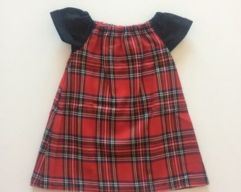 Tartan rojo Vestido escocés Bebé Regalo de recién nacido Pressie Scotland Royal Stewart Hecho a mano en Escocia Reino Unido Listo para enviar Boda de Navidad 12 meses