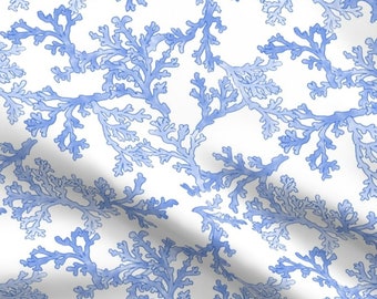 Blaues Coral Reef Baumwollstoff, Baumwollstoff, Küsten Quilt Stoff, Baumwolle