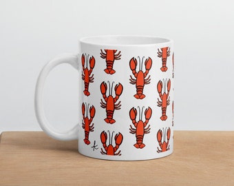 Caneca De Café Padrão De Lagosta Da Nova Inglaterra
