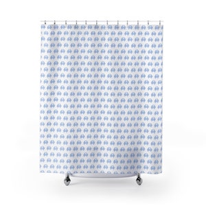 Blue and White Crab Shower Curtain, 71&quot; x 74&quot;