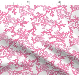 Pink Coral Petal Signature Cotton, Coastal Cotton Fabric, Nautical Fabric, Palm Beach