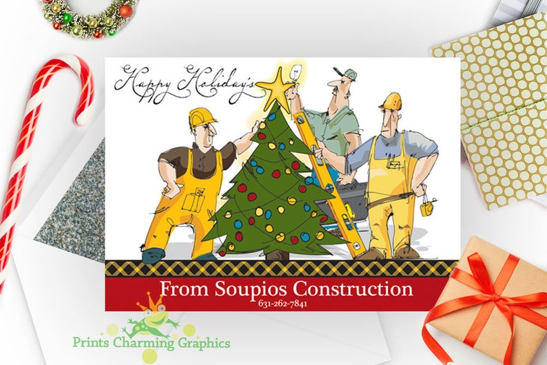 Construction Holiday Card / Christmas Card / Custom Design