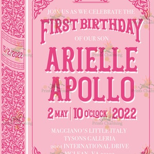 Book Birthday Invitation / First Birthday /Story Book Invitation / Digital Custom Printable / Digital Download / Professional Printing 画像 6