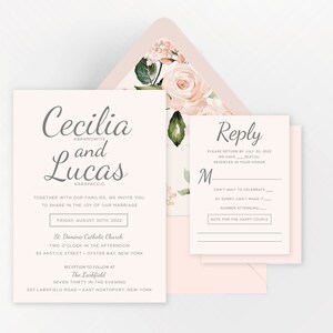 Custom Wedding Invitations, Simple Elegant Design, Professionally Printed or Print Yourself