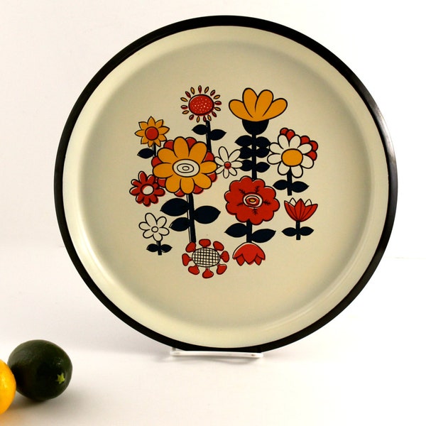 Vintage Retro, Mod, Pop Art Serving Tray, Flower Pattern, Made in Japan