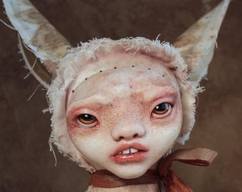 EIKI - rabbit - ooak - art doll - textile art - solf sculpture - original - figurative art