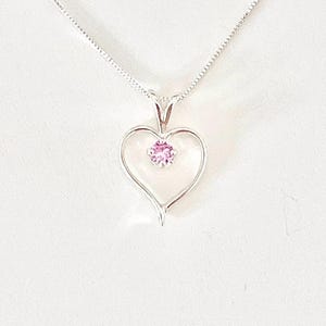 Pink cubic zirconia necklace, pink cubic zircon pendant, pink gemstone necklace, pink stone pendant, October birthstone necklace, pink stone