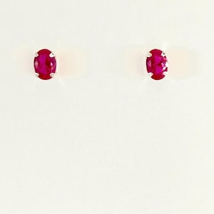 Ruby earrings, ruby studs, ruby solitaire, ruby jewelry, July birthstone, July gemstone, red studs, red stone earrings, birthstone earrings