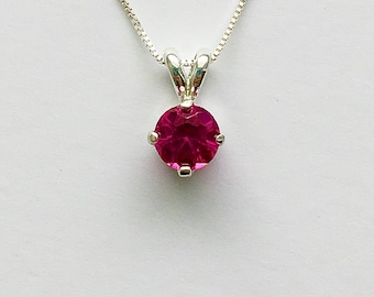Ruby necklace, ruby pendant, ruby jewelry, July birthstone necklace, red gemstone necklace, red stone pendant, ruby choker, red stone choker