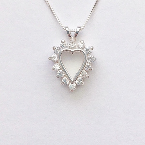 Imitation diamond necklace, cubic zirconia necklace, faux diamond necklace, cz necklace, heart necklace, imitation diamond pendant