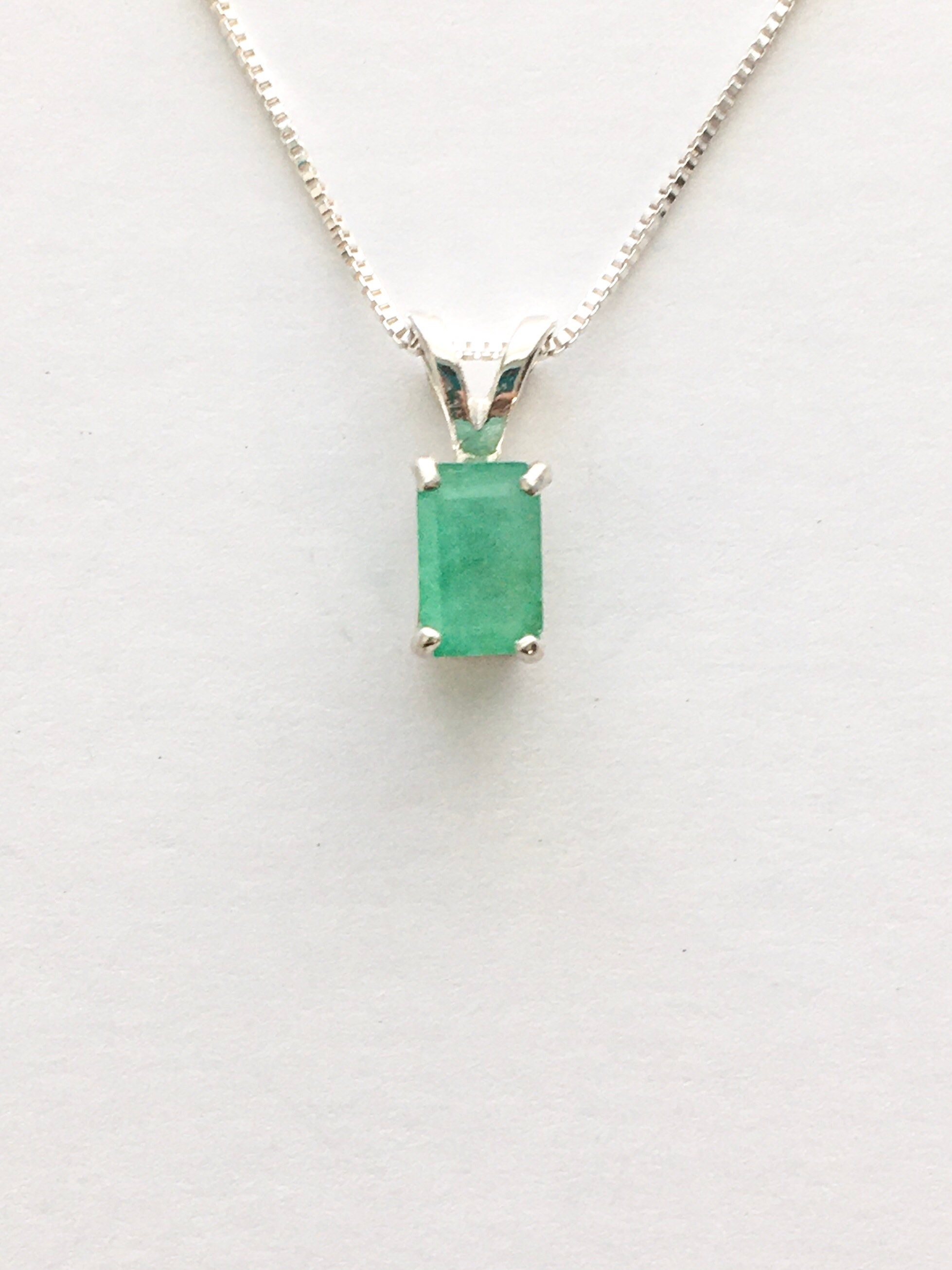 Genuine emerald necklace real emerald pendant emerald Etsy