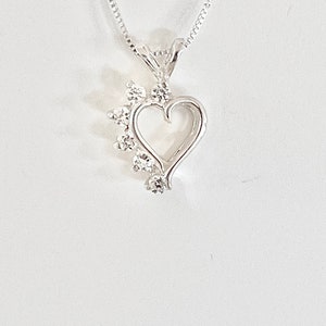 Imitation diamond necklace, imitation diamond pendant, cubic zirconia necklace, cubic zirconia pendant, heart necklace, heart pendant, heart
