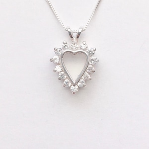 Imitation diamond necklace, cubic zirconia necklace, faux diamond necklace, heart necklace, cz necklace, imitation diamond pendant