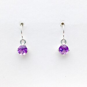 Genuine amethyst earrings, February birthstone earrings, purple stone earrings, amethyst jewelry, purple stone jewelry, 1 carat earrings