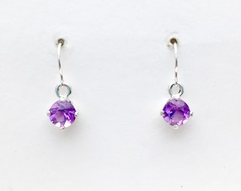 Genuine amethyst earrings, February birthstone earrings, purple stone earrings, amethyst jewelry, purple stone jewelry, 1 carat earrings
