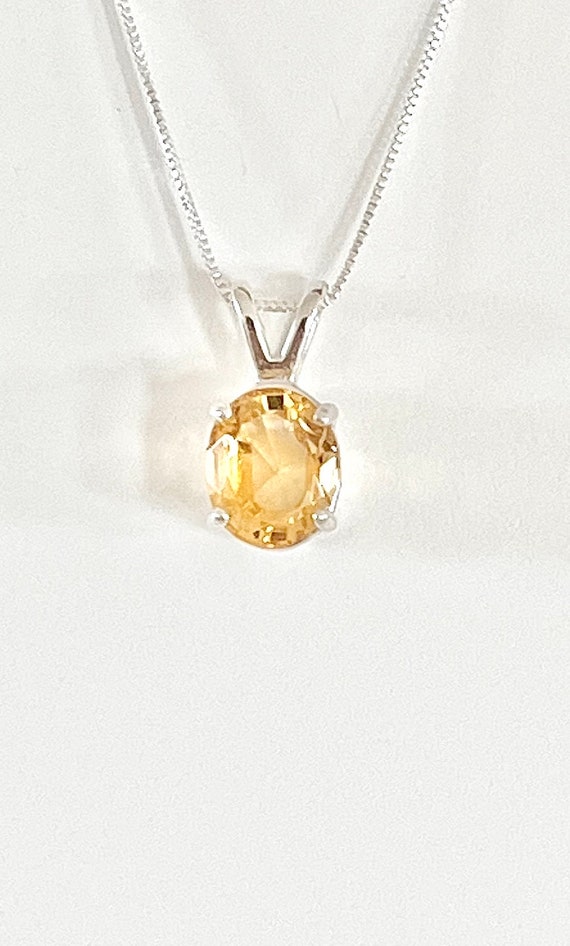 Citrine solitaire necklace deals