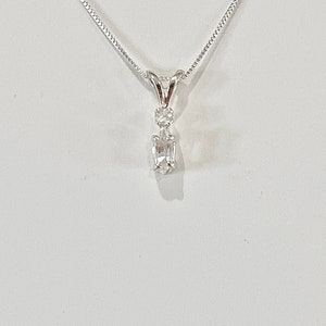 White topaz necklace, white topaz pendant, white topaz jewelry, December birthstone necklace, white gemstone necklace, December gemstone