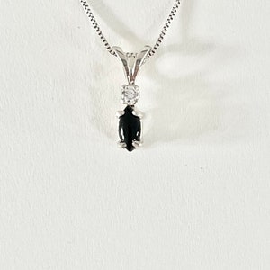 Black onyx necklace, black onyx pendant, black gemstone necklace, black stone pendant, black onyx choker, black solitaire necklace, onyx
