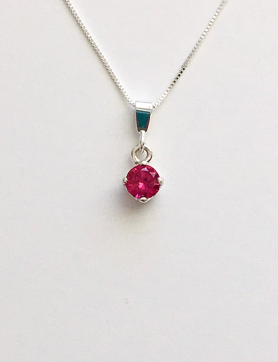 Ruby necklace, ruby pendant, ruby jewelry, July birthstone necklace, red  stone necklace, red gemstone pendant, red stone jewelry, red choker