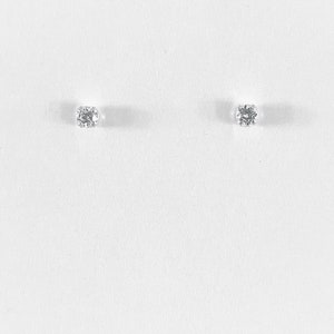 White sapphire earrings, white sapphire studs, white sapphire jewelry, white stone earrings, white stone studs, December birthstone earrings