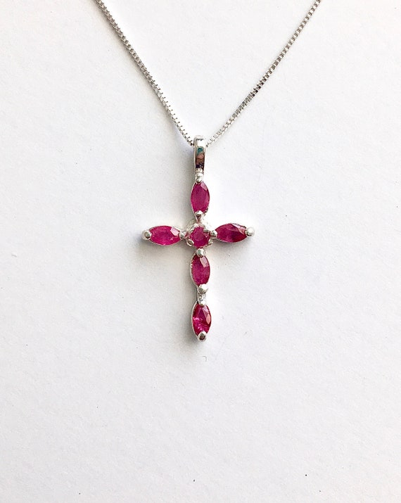 Red birthstone necklace online