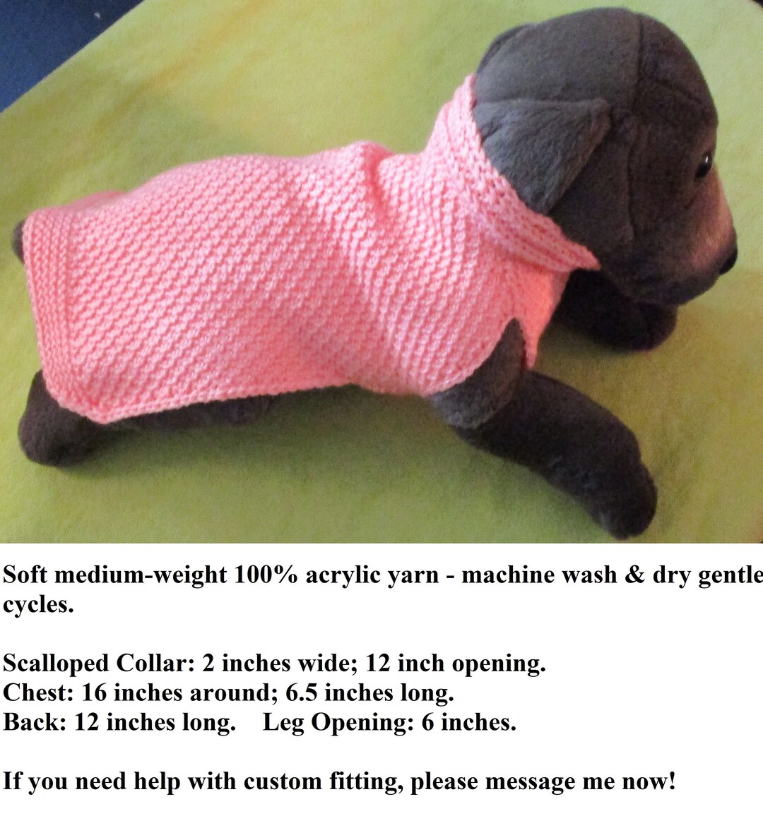 Medium Small Dog Sweater Dog Coat Jacket FAB Peach Pink Etsy UK