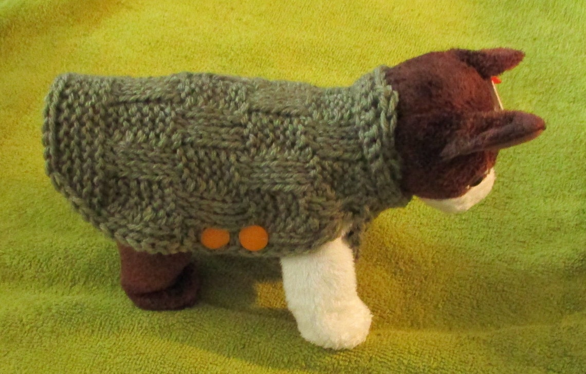 XX Small Dog Sweater TC4 Brown Straw Basket Weave Scalloped Etsy