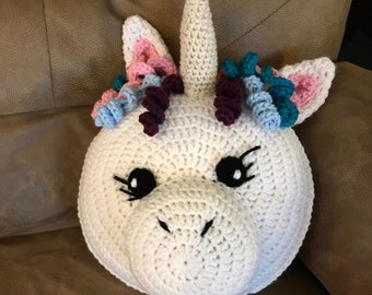 Crochet Unicorn PATTERN, Unicorn Pillow Pattern, pillow for Valentine's Day, Easter, nursery decor, and baby bedding