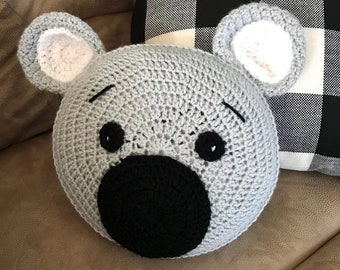 Crochet PATTERN Koala Pillow Pattern, Nursery pillow for Valentine's Day, Easter, baby decor, and baby bedding
