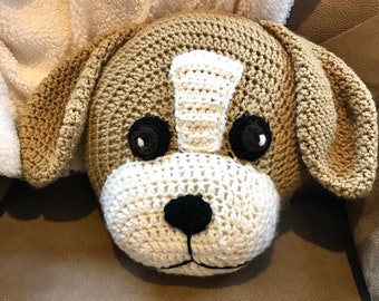 Crochet PATTERN, Beagle Pillow Pattern, Dog pillow for Valentine's Day, Easter, nursery decor, and baby bedding