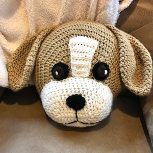 Crochet PATTERN, Beagle Pillow Pattern, Dog pillow for Valentine's Day, Easter, nursery decor, and baby bedding