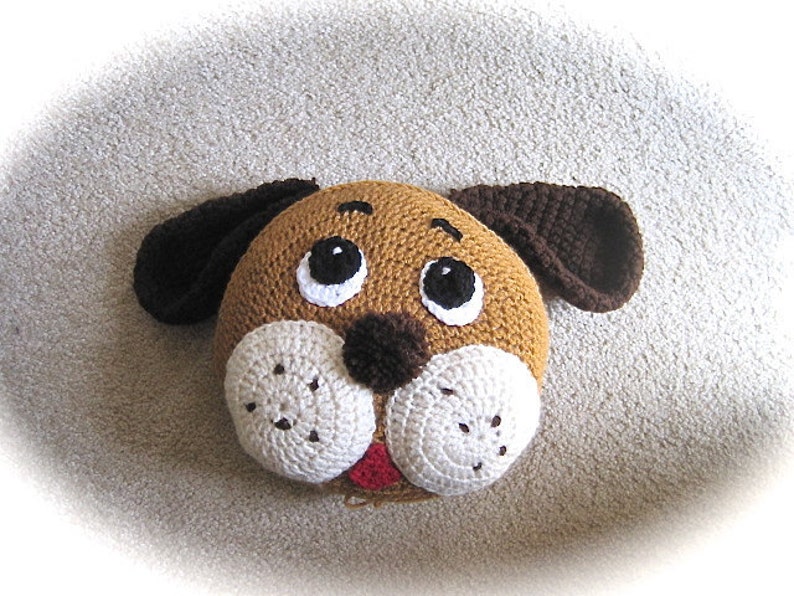 Crochet PATTERN, Pillow Pattern, Dog Pillow, crochet puppy, for ,nursery decor, and baby bedding image 2