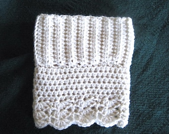 ブーツカフパターン、かぎ針編みブーツカフ、リブパターン、女性用リバーシブルブーツカフ