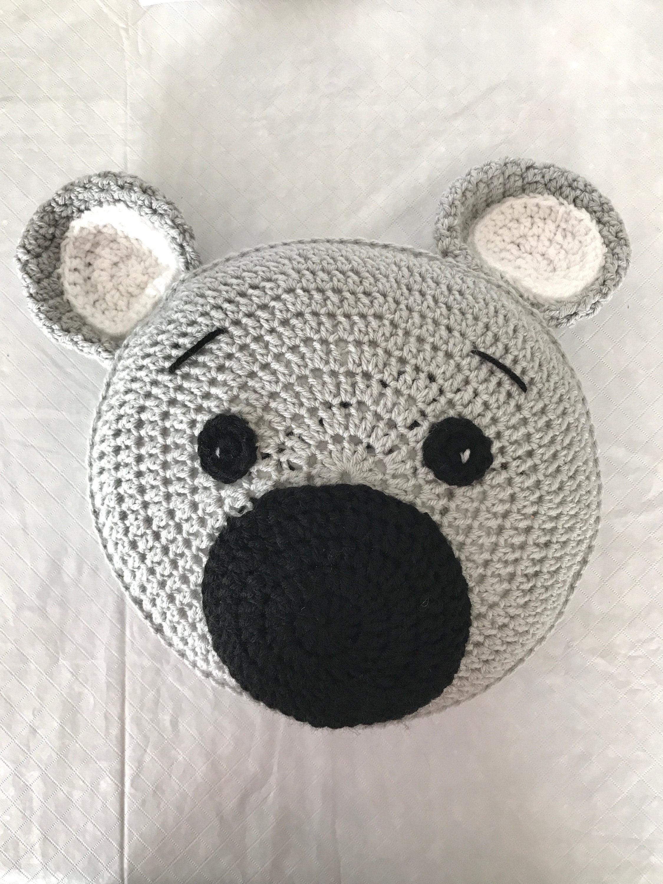 Crochet PATTERN Koala Pillow Pattern, Nursery Pillow for Valentine's Day, Easter, Baby Decor