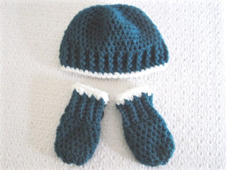 Baby Winter Hat and Mitten Set Christmas Gift Crochet Infant Etsy