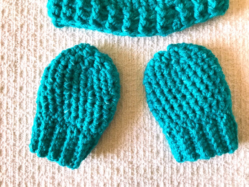 Baby Winter Hat and Mitten Set Christmas Gift Crochet Infant Etsy