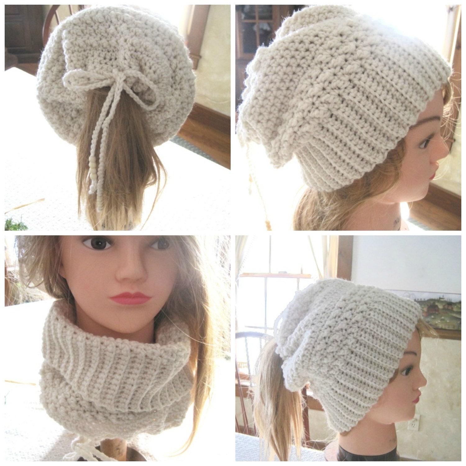 Crochet ponytail hat pattern sale