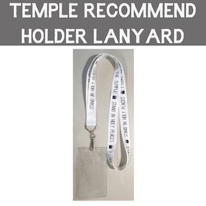 Temple Recommend Lanyard with pouch *White-Navy Blue* - Primary temple preview Youth temple trip Girls Camp Youth Conference LDS temples