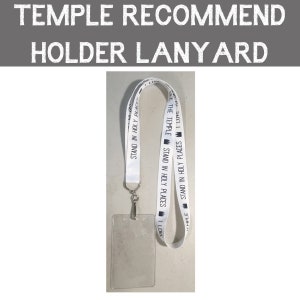 Temple Recommend Lanyard with pouch *White-Navy Blue* - Primary temple priesthood preview Youth Girls Camp Youth Conference LDS temples