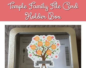 Temple Family File Name Card Holder Box Temple Names Box Temple Card Holder Family Tree